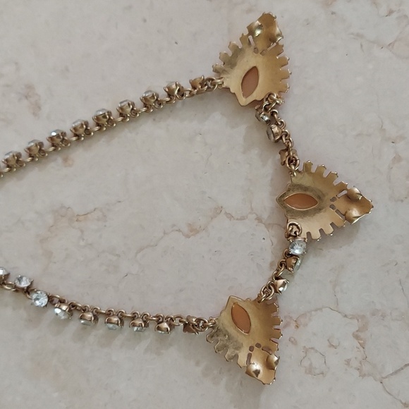 J. Crew Pink and Blush Art Deco Necklace with Rhinestones 20 Inches in Length - Picture 14 of 16